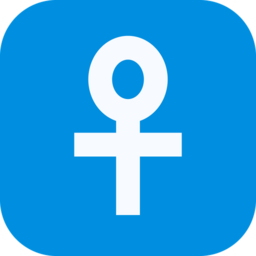 Osiris Market logo: a white ankh on a blue rounded square